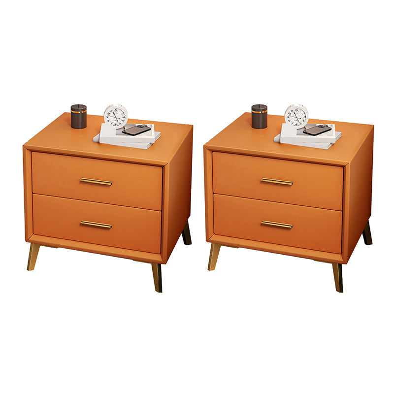 Tablette de chevet de lit en cuir classique armoire de chevet glamour avec tiroirs