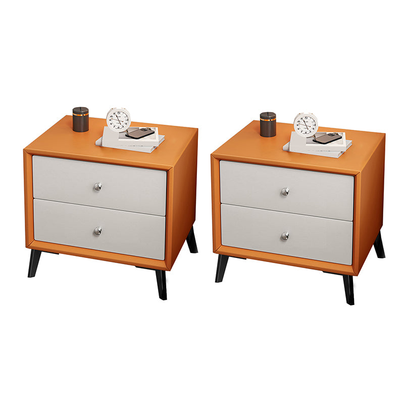 Tablette de chevet de lit en cuir classique armoire de chevet glamour avec tiroirs