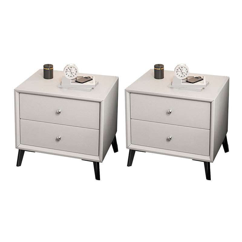 Tablette de chevet de lit en cuir classique armoire de chevet glamour avec tiroirs