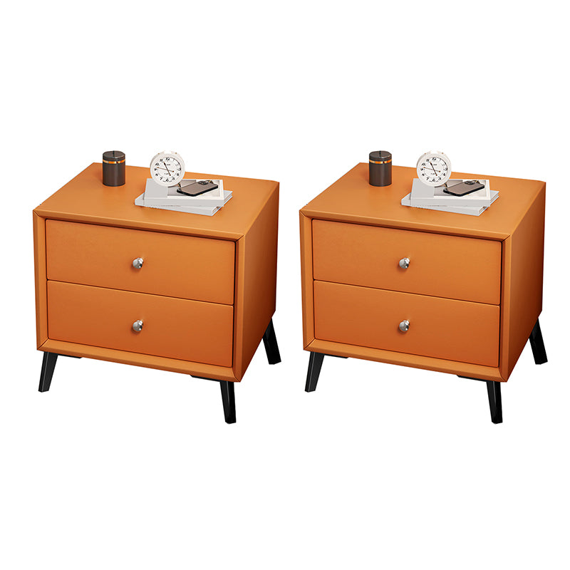 Tablette de chevet de lit en cuir classique armoire de chevet glamour avec tiroirs