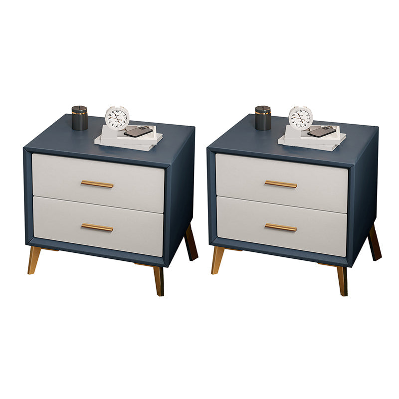 Tablette de chevet de lit en cuir classique armoire de chevet glamour avec tiroirs