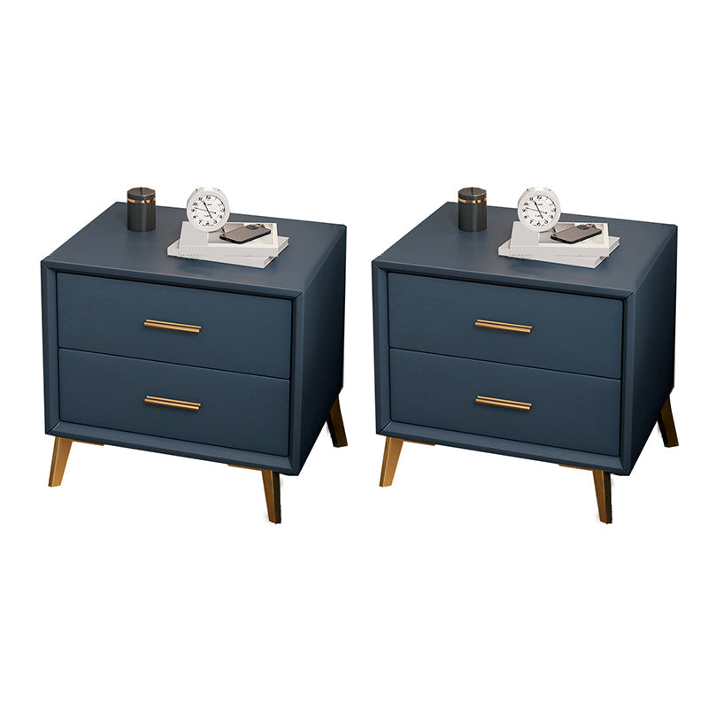 Tablette de chevet de lit en cuir classique armoire de chevet glamour avec tiroirs