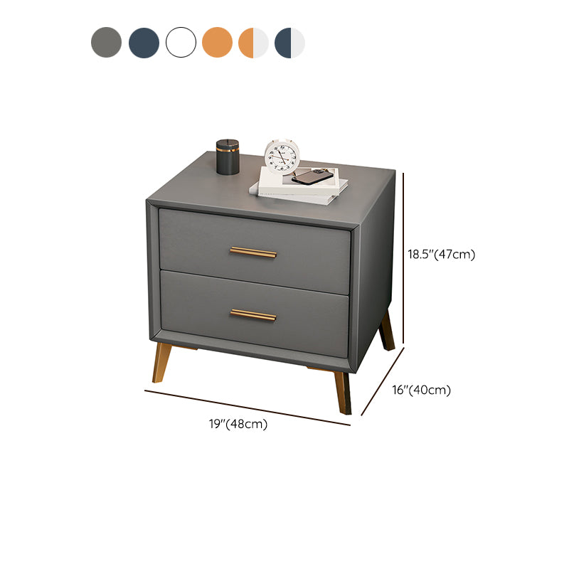 Tablette de chevet de lit en cuir classique armoire de chevet glamour avec tiroirs