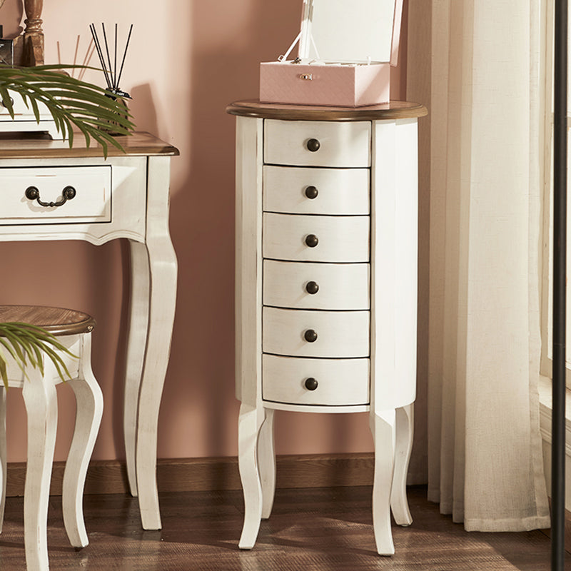 Cofre de almacenamiento blanco vertical escandinavo con cajones para el hogar