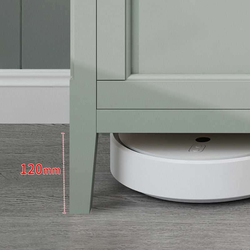 Cofre de almacenamiento de madera escandinava verde con cajones de cierre suave para el hogar