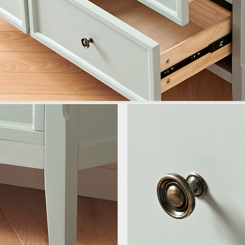 Cofre de almacenamiento de madera escandinava verde con cajones de cierre suave para el hogar