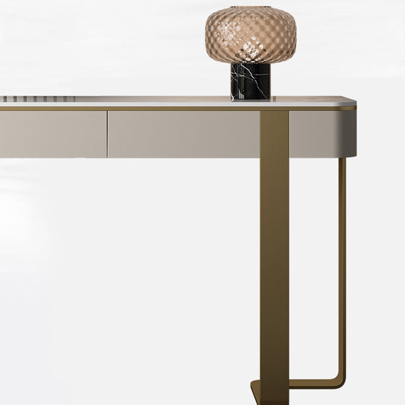 Mesa de acento de la consola de piedra con soporte de acero inoxidable para Hall