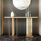 Tavolo accento glam console dorata con pietra rettangolo per sala