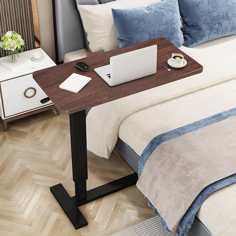 Adjustable Height Bedroom Writing Desk Pedestal Base Office Desk 31"L x 16"W x 36"H Black Walnut Clearhalo 'furn' 'furn_office_desk' 'Furniture' 'Office Desks' 'Office Furniture' 'office_desk' 7735819