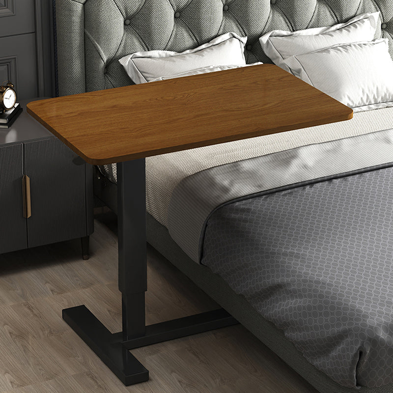 Adjustable Height Bedroom Writing Desk Pedestal Base Office Desk 33"L x 18"W x 36"H Black Walnut Clearhalo 'furn' 'furn_office_desk' 'Furniture' 'Office Desks' 'Office Furniture' 'office_desk' 7735824