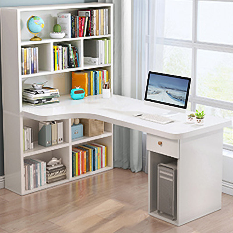 Irregular Shaped Office Laptop Table Wood Writing Desk for Home White Clearhalo 'furn' 'furn_office_desk' 'Furniture' 'Office Desks' 'Office Furniture' 'office_desk' 7735845