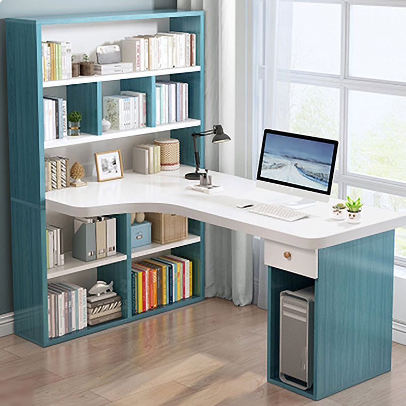 Irregular Shaped Office Laptop Table Wood Writing Desk for Home Blue Clearhalo 'furn' 'furn_office_desk' 'Furniture' 'Office Desks' 'Office Furniture' 'office_desk' 7735849