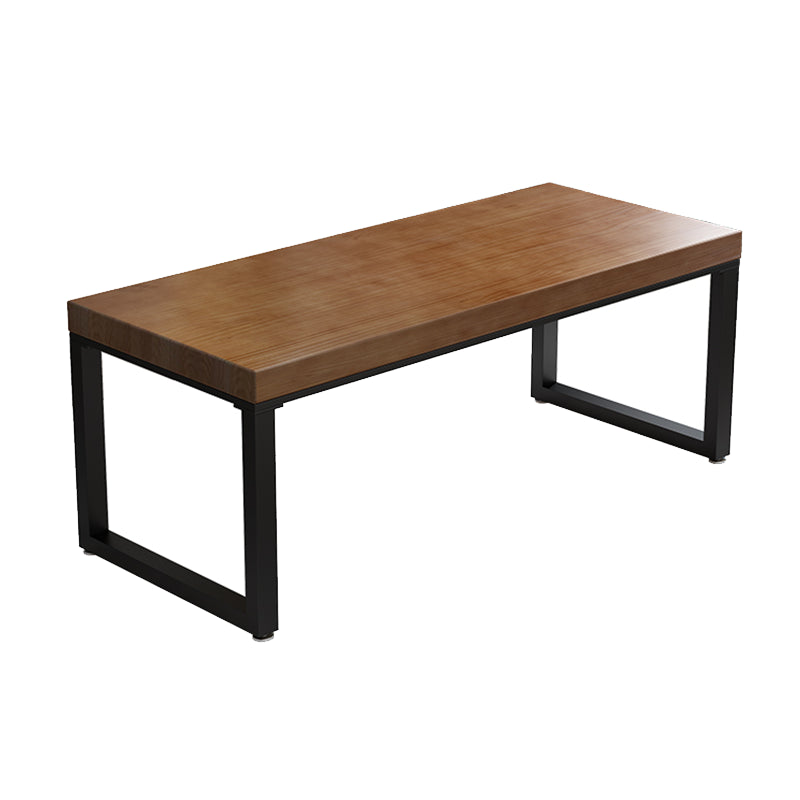 コンテンポラリースタイルの木製オフィスデスクブラウンの長方形の形状タスクデスク