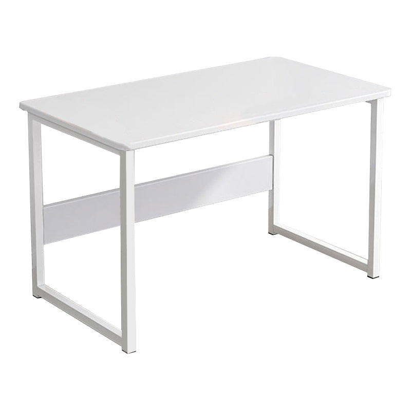 Industrial Rectangular Desk Engineered Wood Writing Desk with Metal Legs 24"L x 11"W x 26"H White No Shelf Clearhalo 'furn' 'furn_office_desk' 'Furniture' 'Office Desks' 'Office Furniture' 'office_desk' 7735962