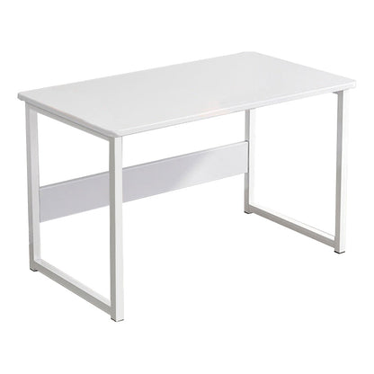 Industrial Rectangular Desk Engineered Wood Writing Desk with Metal Legs 24"L x 11"W x 26"H White No Shelf Clearhalo 'furn' 'furn_office_desk' 'Furniture' 'Office Desks' 'Office Furniture' 'office_desk' 7735962