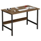 Industrial Rectangular Desk Engineered Wood Writing Desk with Metal Legs 39"L x 15"W x 28"H Walnut No Shelf Clearhalo 'furn' 'furn_office_desk' 'Furniture' 'Office Desks' 'Office Furniture' 'office_desk' 7735972