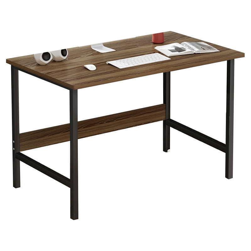 Industrial Rectangular Desk Engineered Wood Writing Desk with Metal Legs 39"L x 15"W x 28"H Walnut No Shelf Clearhalo 'furn' 'furn_office_desk' 'Furniture' 'Office Desks' 'Office Furniture' 'office_desk' 7735972