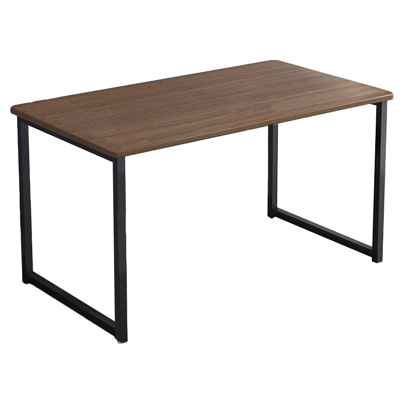 Industrial Rectangular Desk Engineered Wood Writing Desk with Metal Legs Brown Black No Shelf Clearhalo 'furn' 'furn_office_desk' 'Furniture' 'Office Desks' 'Office Furniture' 'office_desk' 7735976