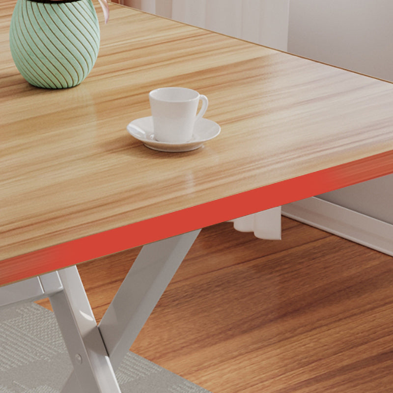 Tavolo per laptop per ufficio a forma di rettangolare con scrivania di scrittura di gambe metalliche per casa