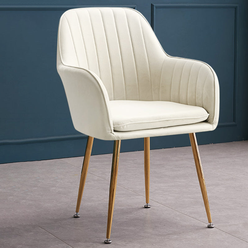 Armless Desk Chair No Distressing Ergonomic Modern Office Chair Off-White 1 Piece Gold Clearhalo 'furn' 'furn_office_chair' 'Furniture' 'Office Chairs' 'Office Furniture' 'office_chair' 7736478