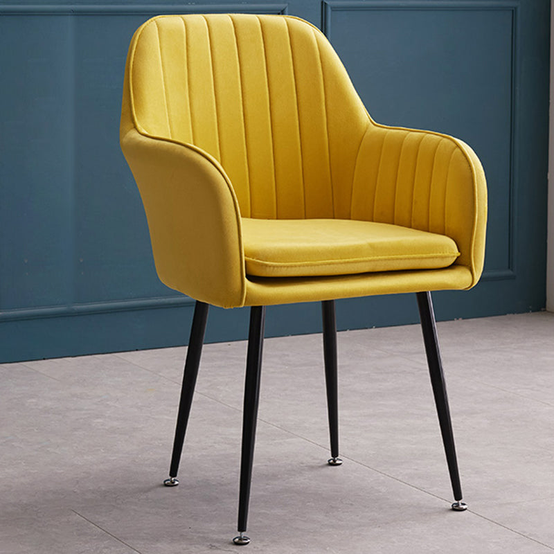 Armless Desk Chair No Distressing Ergonomic Modern Office Chair Yellow 1 Piece Black Clearhalo 'furn' 'furn_office_chair' 'Furniture' 'Office Chairs' 'Office Furniture' 'office_chair' 7736482