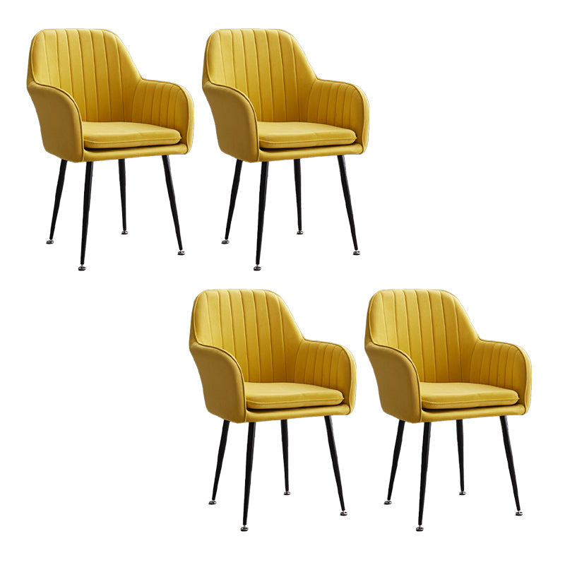 Armless Desk Chair No Distressing Ergonomic Modern Office Chair Yellow 4 Piece Set Black Clearhalo 'furn' 'furn_office_chair' 'Furniture' 'Office Chairs' 'Office Furniture' 'office_chair' 7736487