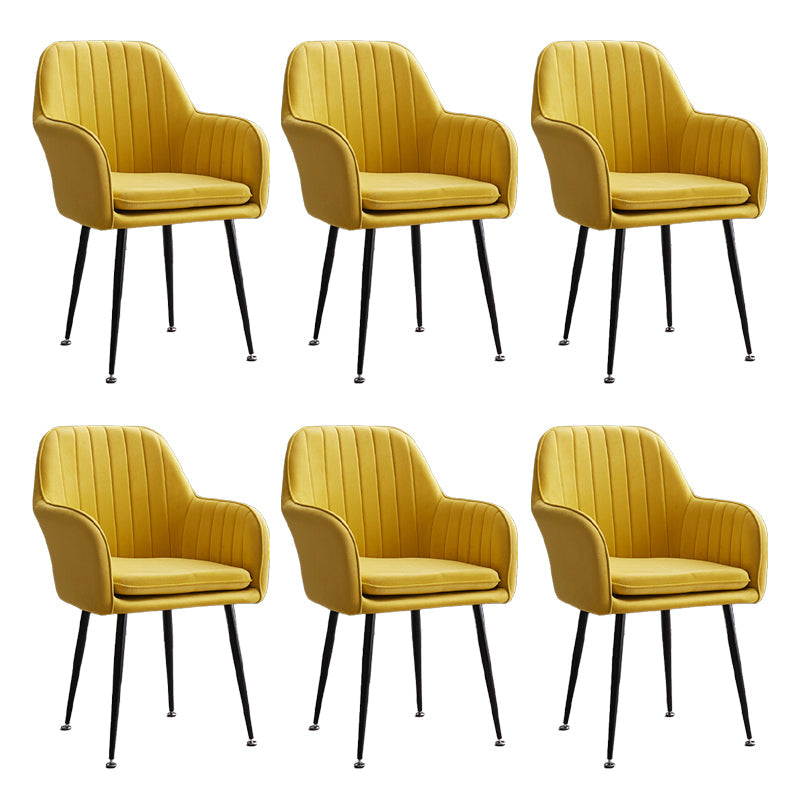Armless Desk Chair No Distressing Ergonomic Modern Office Chair Yellow 6 Piece Set Black Clearhalo 'furn' 'furn_office_chair' 'Furniture' 'Office Chairs' 'Office Furniture' 'office_chair' 7736488