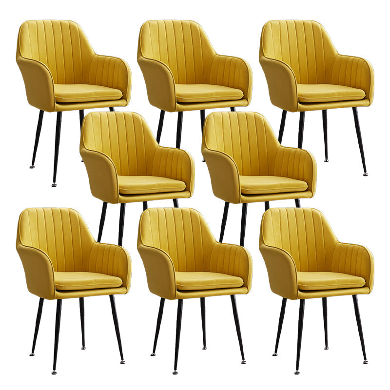 Armless Desk Chair No Distressing Ergonomic Modern Office Chair Yellow 8 Piece Set Black Clearhalo 'furn' 'furn_office_chair' 'Furniture' 'Office Chairs' 'Office Furniture' 'office_chair' 7736490