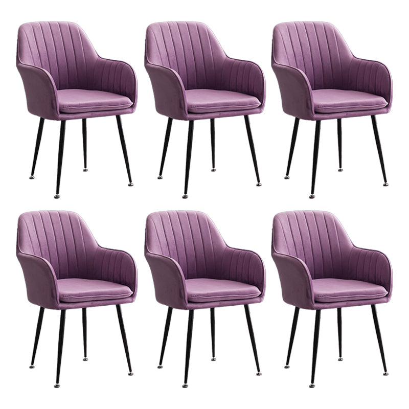 Armless Desk Chair No Distressing Ergonomic Modern Office Chair Purple 6 Piece Set Black Clearhalo 'furn' 'furn_office_chair' 'Furniture' 'Office Chairs' 'Office Furniture' 'office_chair' 7736504