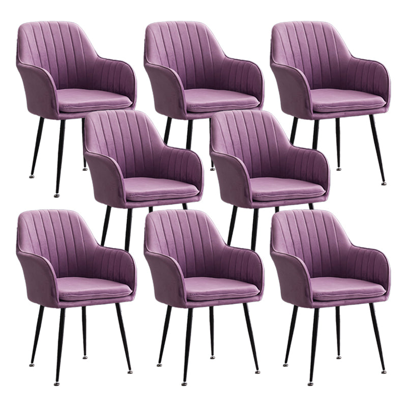 Armless Desk Chair No Distressing Ergonomic Modern Office Chair Purple 8 Piece Set Black Clearhalo 'furn' 'furn_office_chair' 'Furniture' 'Office Chairs' 'Office Furniture' 'office_chair' 7736505
