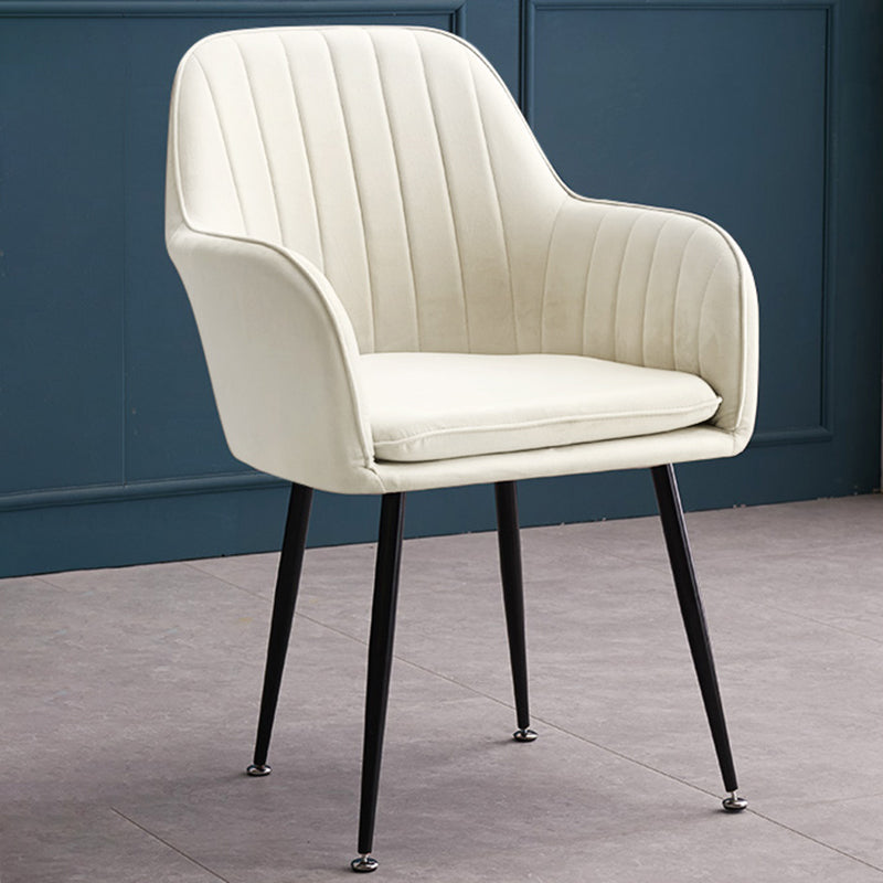 Armless Desk Chair No Distressing Ergonomic Modern Office Chair Off-White 1 Piece Black Clearhalo 'furn' 'furn_office_chair' 'Furniture' 'Office Chairs' 'Office Furniture' 'office_chair' 7736506