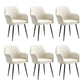 Armless Desk Chair No Distressing Ergonomic Modern Office Chair Off-White 6 Piece Set Black Clearhalo 'furn' 'furn_office_chair' 'Furniture' 'Office Chairs' 'Office Furniture' 'office_chair' 7736509