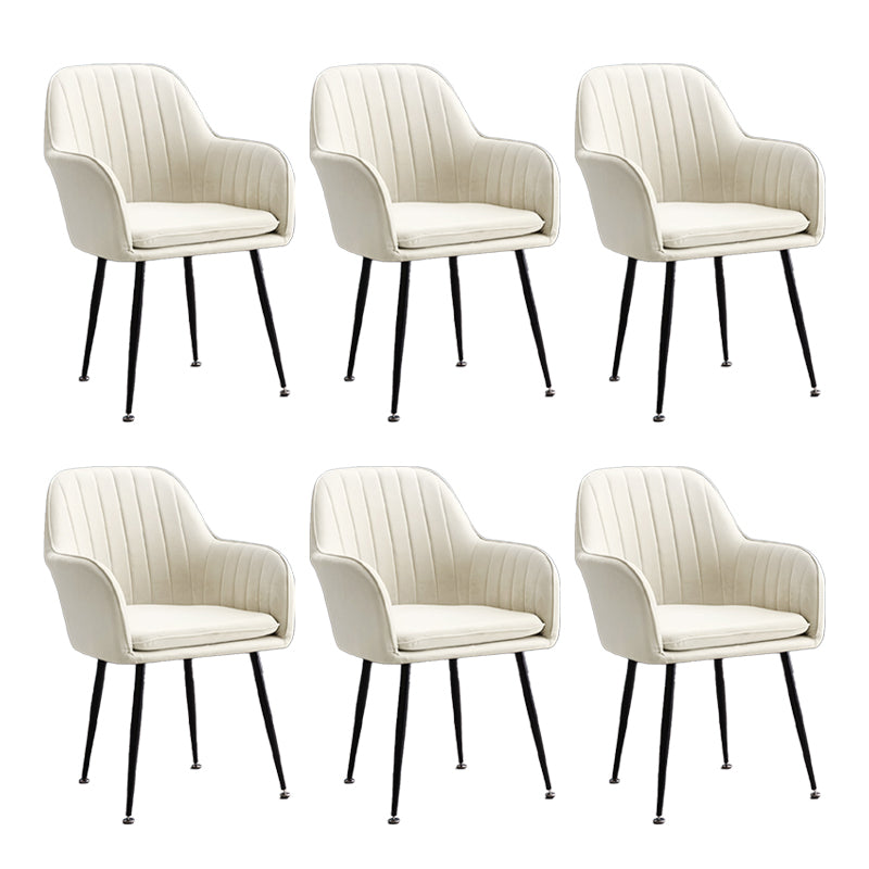 Armless Desk Chair No Distressing Ergonomic Modern Office Chair Off-White 6 Piece Set Black Clearhalo 'furn' 'furn_office_chair' 'Furniture' 'Office Chairs' 'Office Furniture' 'office_chair' 7736509