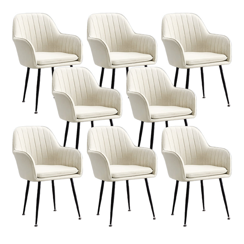 Armless Desk Chair No Distressing Ergonomic Modern Office Chair Off-White 8 Piece Set Black Clearhalo 'furn' 'furn_office_chair' 'Furniture' 'Office Chairs' 'Office Furniture' 'office_chair' 7736510