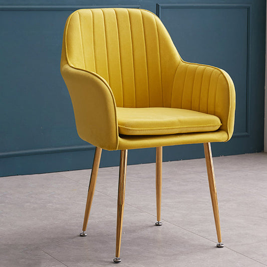 Armless Desk Chair No Distressing Ergonomic Modern Office Chair Yellow 1 Piece Gold
