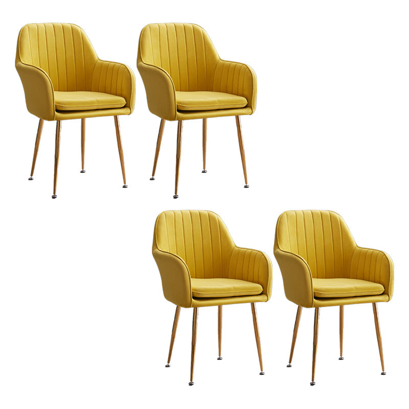 Armless Desk Chair No Distressing Ergonomic Modern Office Chair Yellow 4 Piece Set Gold Clearhalo 'furn' 'furn_office_chair' 'Furniture' 'Office Chairs' 'Office Furniture' 'office_chair' 7736518