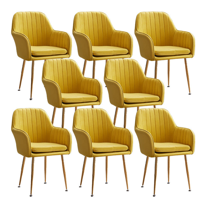 Armless Desk Chair No Distressing Ergonomic Modern Office Chair Yellow 8 Piece Set Gold Clearhalo 'furn' 'furn_office_chair' 'Furniture' 'Office Chairs' 'Office Furniture' 'office_chair' 7736520