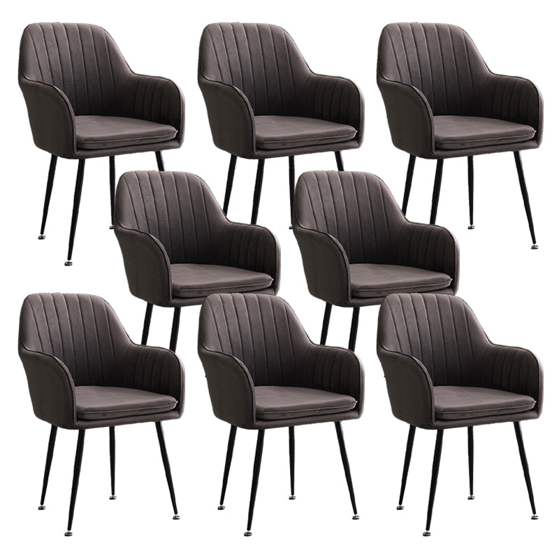 Armless Desk Chair No Distressing Ergonomic Modern Office Chair Dark Gray 8 Piece Set Black Clearhalo 'furn' 'furn_office_chair' 'Furniture' 'Office Chairs' 'Office Furniture' 'office_chair' 7736525