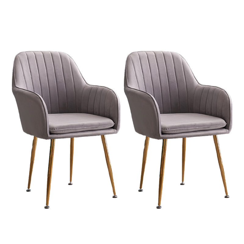 Armless Desk Chair No Distressing Ergonomic Modern Office Chair Light Gray 2 Piece Set Gold Clearhalo 'furn' 'furn_office_chair' 'Furniture' 'Office Chairs' 'Office Furniture' 'office_chair' 7736527