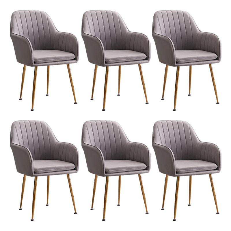 Armless Desk Chair No Distressing Ergonomic Modern Office Chair Light Gray 6 Piece Set Gold Clearhalo 'furn' 'furn_office_chair' 'Furniture' 'Office Chairs' 'Office Furniture' 'office_chair' 7736529