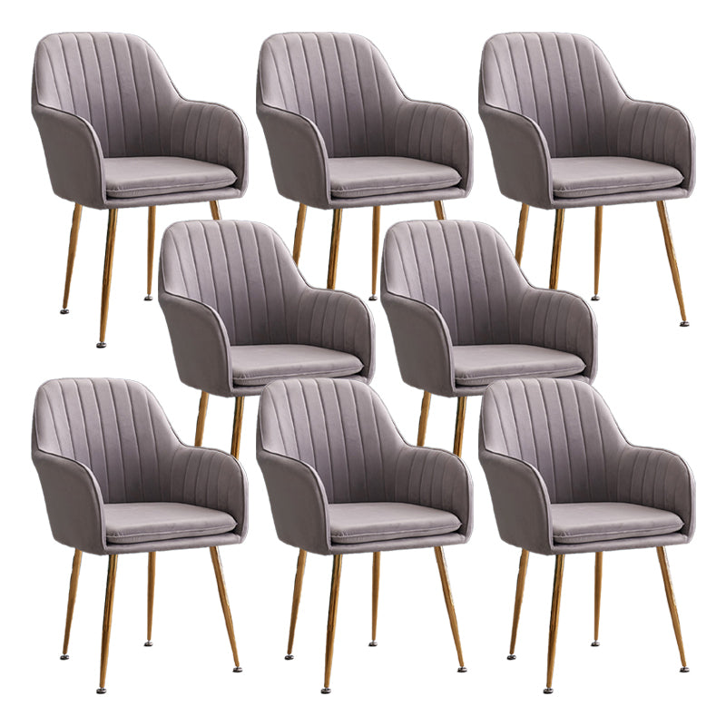 Armless Desk Chair No Distressing Ergonomic Modern Office Chair Light Gray 8 Piece Set Gold Clearhalo 'furn' 'furn_office_chair' 'Furniture' 'Office Chairs' 'Office Furniture' 'office_chair' 7736530