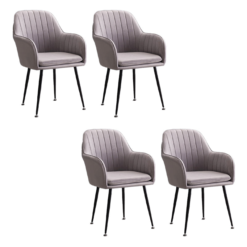 Armless Desk Chair No Distressing Ergonomic Modern Office Chair Light Gray 4 Piece Set Black Clearhalo 'furn' 'furn_office_chair' 'Furniture' 'Office Chairs' 'Office Furniture' 'office_chair' 7736543