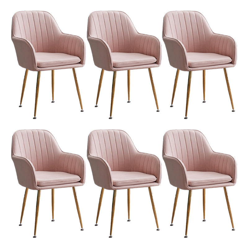 Armless Desk Chair No Distressing Ergonomic Modern Office Chair Pink 6 Piece Set Gold Clearhalo 'furn' 'furn_office_chair' 'Furniture' 'Office Chairs' 'Office Furniture' 'office_chair' 7736549