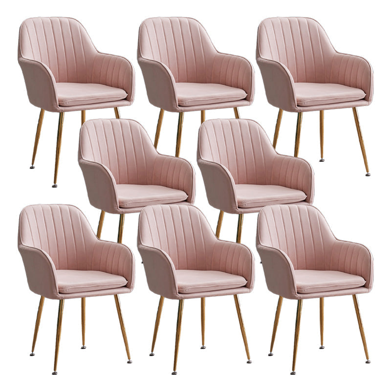 Armless Desk Chair No Distressing Ergonomic Modern Office Chair Pink 8 Piece Set Gold Clearhalo 'furn' 'furn_office_chair' 'Furniture' 'Office Chairs' 'Office Furniture' 'office_chair' 7736550