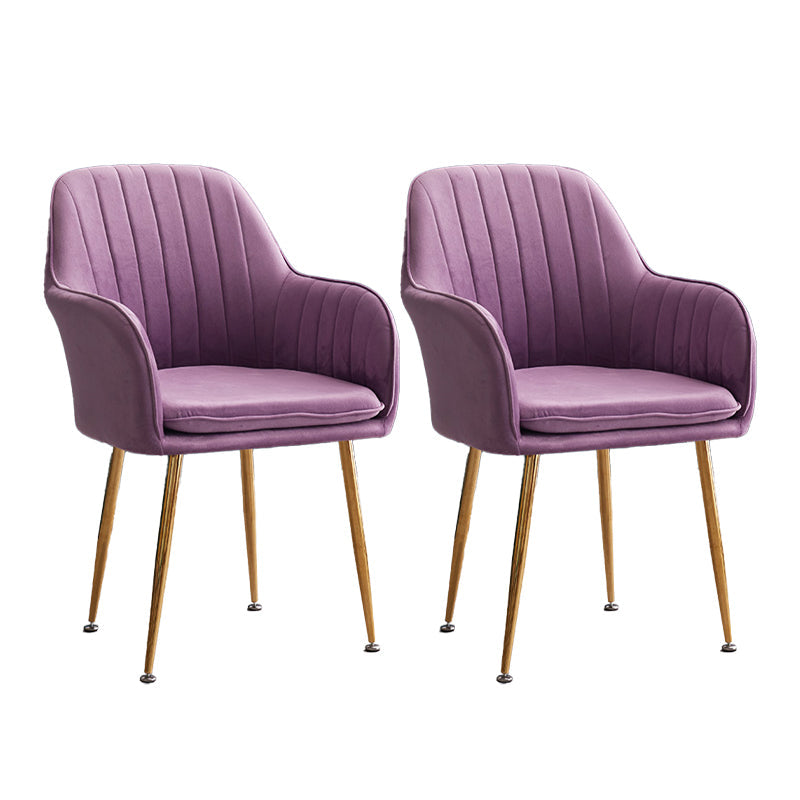 Armless Desk Chair No Distressing Ergonomic Modern Office Chair Purple 2 Piece Set Gold Clearhalo 'furn' 'furn_office_chair' 'Furniture' 'Office Chairs' 'Office Furniture' 'office_chair' 7736551