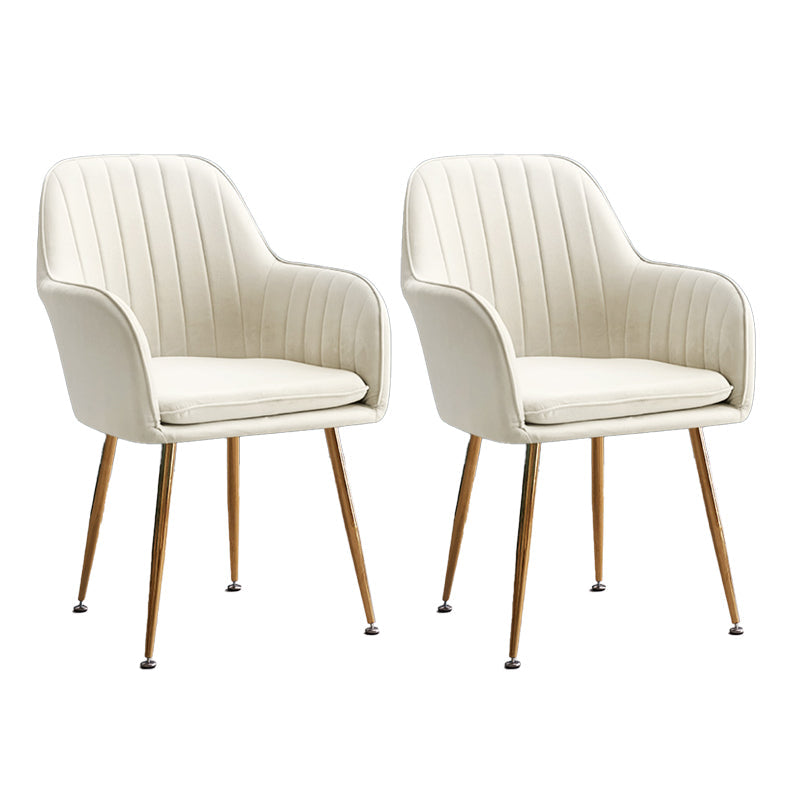 Armless Desk Chair No Distressing Ergonomic Modern Office Chair Off-White 2 Piece Set Gold Clearhalo 'furn' 'furn_office_chair' 'Furniture' 'Office Chairs' 'Office Furniture' 'office_chair' 7736555