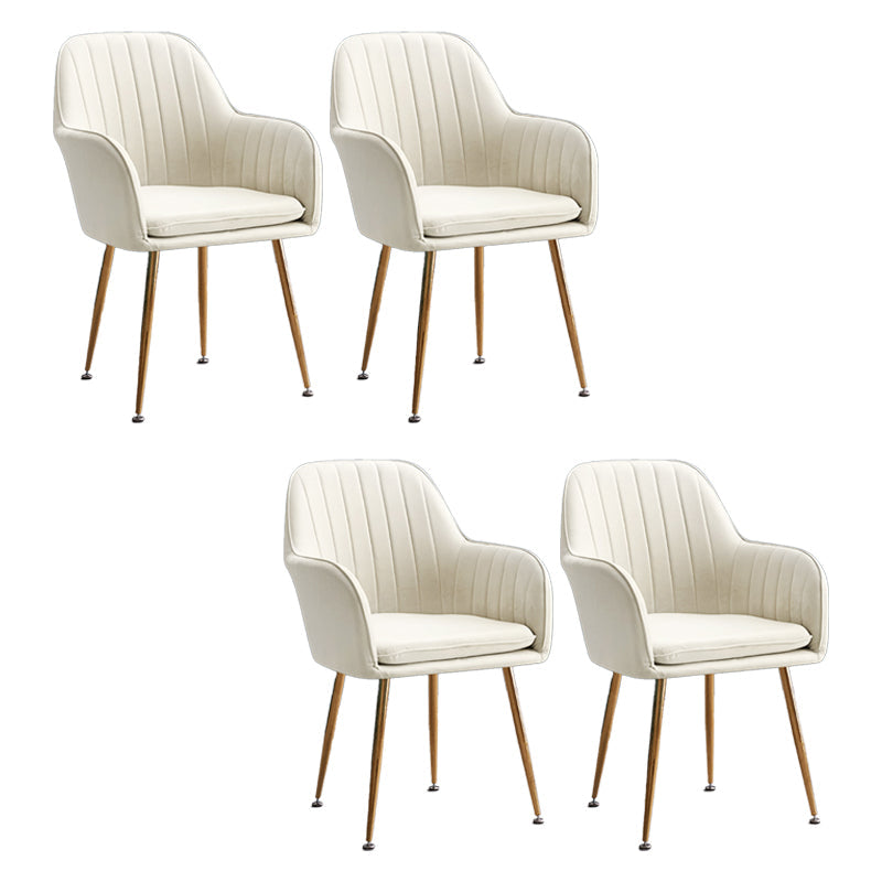 Armless Desk Chair No Distressing Ergonomic Modern Office Chair Off-White 4 Piece Set Gold Clearhalo 'furn' 'furn_office_chair' 'Furniture' 'Office Chairs' 'Office Furniture' 'office_chair' 7736556