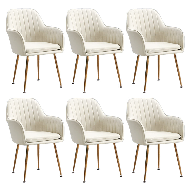 Armless Desk Chair No Distressing Ergonomic Modern Office Chair Off-White 6 Piece Set Gold Clearhalo 'furn' 'furn_office_chair' 'Furniture' 'Office Chairs' 'Office Furniture' 'office_chair' 7736557