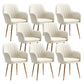 Armless Desk Chair No Distressing Ergonomic Modern Office Chair Off-White 8 Piece Set Gold Clearhalo 'furn' 'furn_office_chair' 'Furniture' 'Office Chairs' 'Office Furniture' 'office_chair' 7736558