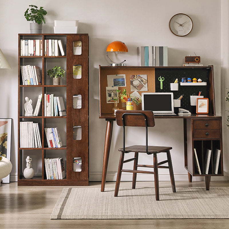 Mid Century Modern Brown Shelf BOUWCAST Open opslag voor thuiskantoor